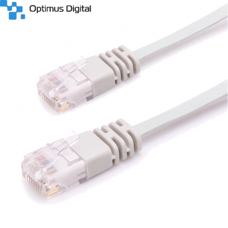 Cablu de Retea, Ultra Plat, CAT6, Gri, 0.5 m