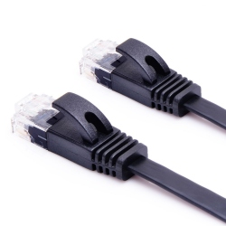 Cablu de Retea Plat RJ45, CAT6, Negru 1 m