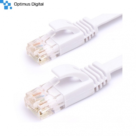 Cablu de Retea, Plat, RJ45, CAT6, Alb, 0.3 m