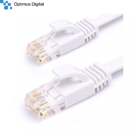 Cablu de Retea, Plat, RJ45, CAT6, Alb, 0.5 m