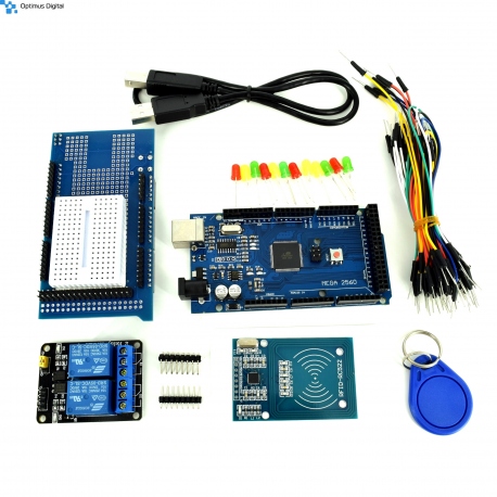 Kit Compatibil cu Arduino MEGA2560 cu Proto Shield și Modul 2 Relee
