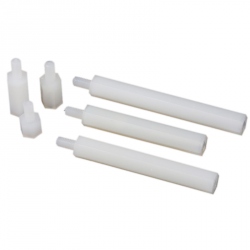 Pilon Hexagonal din Plastic, Alb, M2 de 18 mm cu Cap de 5 mm