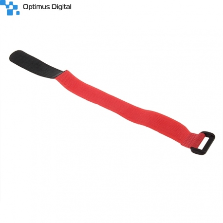 Bandă de Prindere Rosie pentru Acumulatori LiPo (20 cm)