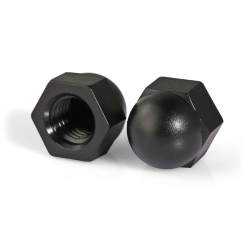 Plastic Nuts with Cover, Black, M3