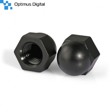 Plastic Nuts with Cover, Black, M3
