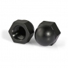 Plastic Nuts with Cover, Black, M3