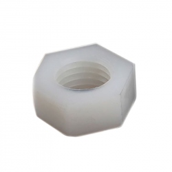 Plastic Hexagonal Nuts, White, M2