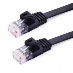 Cablu de Retea, Plat, RJ45, CAT5e, Negru, 10 m