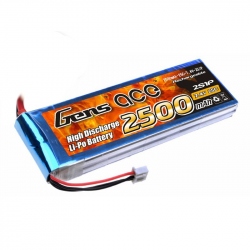 Lipo Gens ace 2500mAh 7.4V 25C 2S1P Battery
