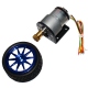 JGB37-520 Gearmotor with Encoder and Wheel (6 V, 160 RPM)