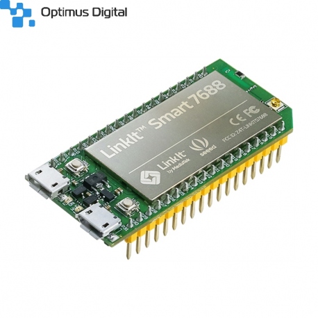 LinkIt Smart 7688 cu MT7688 (580 MHz, 128 MB RAM, WiFi) și ATmega32u4
