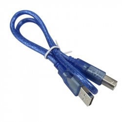 Cablu Albastru USB AM la BM 30 cm pentru Arduino MEGA și UNO
