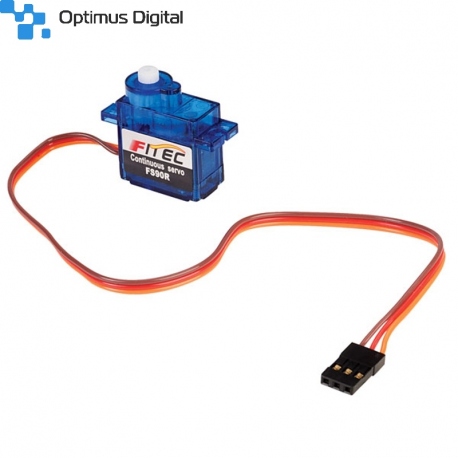 FS90R Micro Servomotor with Continuous Rotation and Plastic Reducer