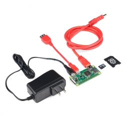 SparkFun Raspberry Pi Zero W Basic Kit + USA to EU Plug Adapter