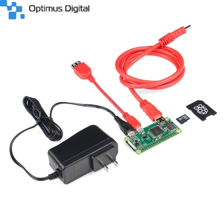SparkFun Raspberry Pi Zero W Basic Kit + USA to EU Plug Adapter