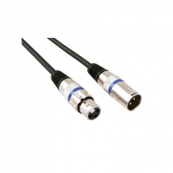 Professional XLR Cable, XLR Male to XLR Female (3m Black)