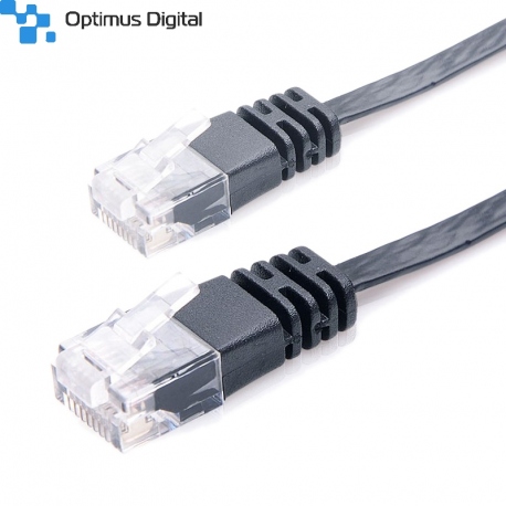 Cablu de Retea, Ultra Plat, CAT6, Negru, 3 m
