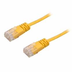 Cablu de Retea, Ultra Plat, CAT6, Galben, 2 m