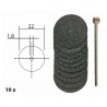 Proxxon 28808-  Cutting Discs, 10 pcs., 22mm + Arbor