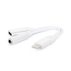 USB Type-C Plug to Stereo 3.5 mm Audio Adapter Cable, with Extra Power Socket, White