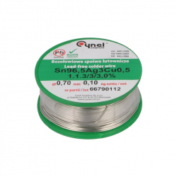 0.7 mm Lead Free Solder Sn 99 Cu 07 Ag 03 - EVO / 3 / 3.0% (SAC0307) Low SAC (100 g)