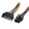 Cablu Alimentare SATA 15 pini compatibil cu PCI EXPRESS 6 pini