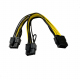 Cablu compatibil cu PCI EXPRESS 6 PINI LA 2 X 8 PINI M-T 25cm