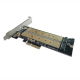PC Expansion Card with 1 x M.2 Key B and 1 x NVME M.2 Key M