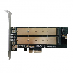 Placă de Expansiune Compatibila cu PCI Express cu 1 x M.2 Key B și 1 x NVME M.2 Key M