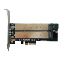 PCI Expansion Card with 1 x M.2 Key B and 1 x NVME M.2 Key M