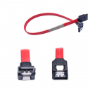 Cablu Compatibil cu SATA DREPT-UNGHI 90 grade cu fixare - 31cm - Rosu