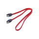 Cablu Compatibil cu SATA DREPT-UNGHI 90 grade cu fixare - 31cm - Rosu
