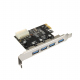 Placă de Expansiune Compatibila cu PCI Express către USB 3.0 (4 porturi)
