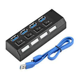 HUB USB 3.0 cu 4 porturi - Negru