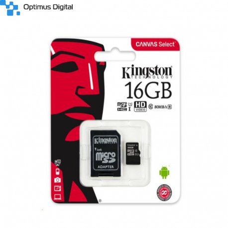 microSDHC 16GB Kingston Canvas Select + Adapter