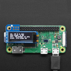 Shield Adafruit PiOLED cu ecran OLED monocrom 128x32 pentru Raspberry Pi