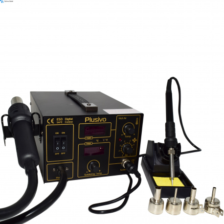 Plusivo Hot Air Digital Soldering Station with Soldering Gun Included