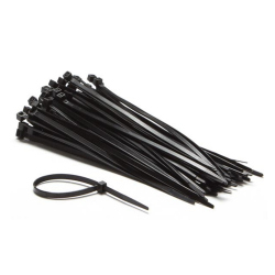 Nylon Cable Tie Set - 4.6x200 mm - Black (100 pcs)