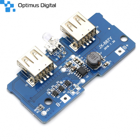 DC-DC Boost Module with microUSB Input, Charging Function for Li-Ion Batteries and USB Outputs