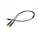 3.5 mm Audio + Microphone Adapter Cable, 0.2 m, Metal Connectors