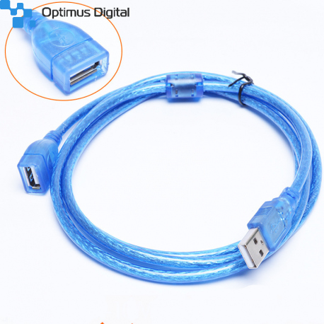 USB 2.0 Cable M/F (1.5 m - Blue)