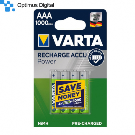 4 x Acumulator R03 VARTA Pro R2U 1000 mAh