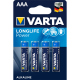Pack of 4 LR03 Varta Longlife Power Batteries