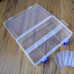Cutie din Plastic cu 8 Compartimente și Separatoare Detașabile și Încuietoare Albastră (20 x 13.3 x 4.6 cm)