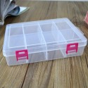 Plastic Box with 8 Compartments and Removable Spacers and Pink Locker (20 x 13.3 x 4.6 cm)