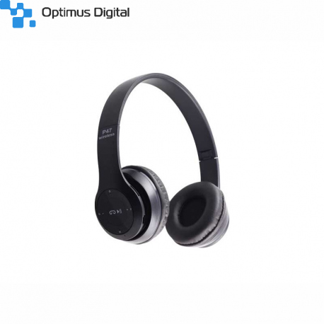 Casti Radio/MP3/TF/mic compatibile cu Bluetooth P47 Negre