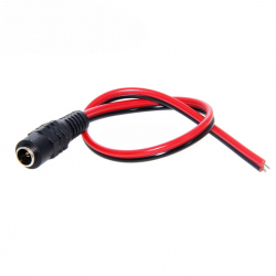 Female Connector for DC 5.5x2.1 mm Power Jack with 25 cm Cable