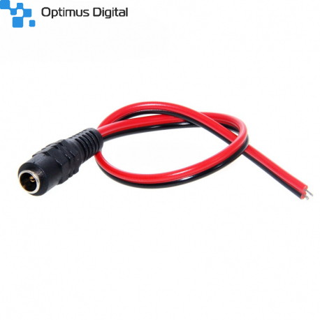 Female Connector for DC 5.5x2.1 mm Power Jack with 30 cm Cable