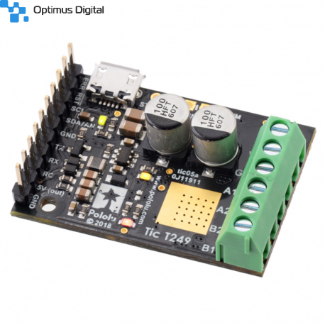 Tic T249 USB Multi-Interface Stepper Motor Controller (Connectors Soldered)