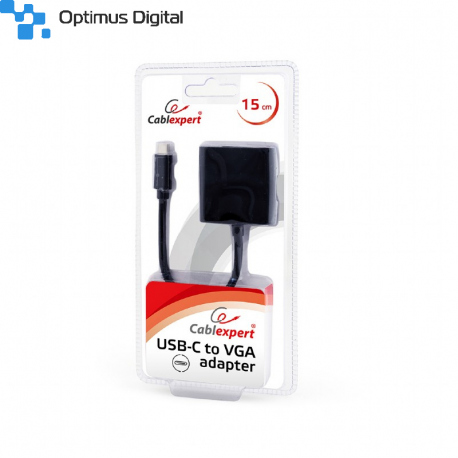 Adaptor USB-C la VGA, Negru